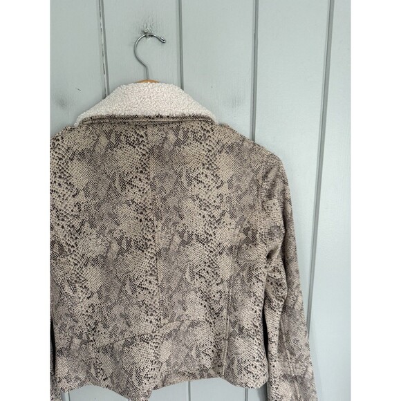 Lysse Rosalind Detachable Faux Shearling Collar Crop Jacket S Small Cropped Beig - Picture 6 of 6